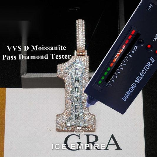 Iced Out Cross 925 Silver Moissanite Pendant