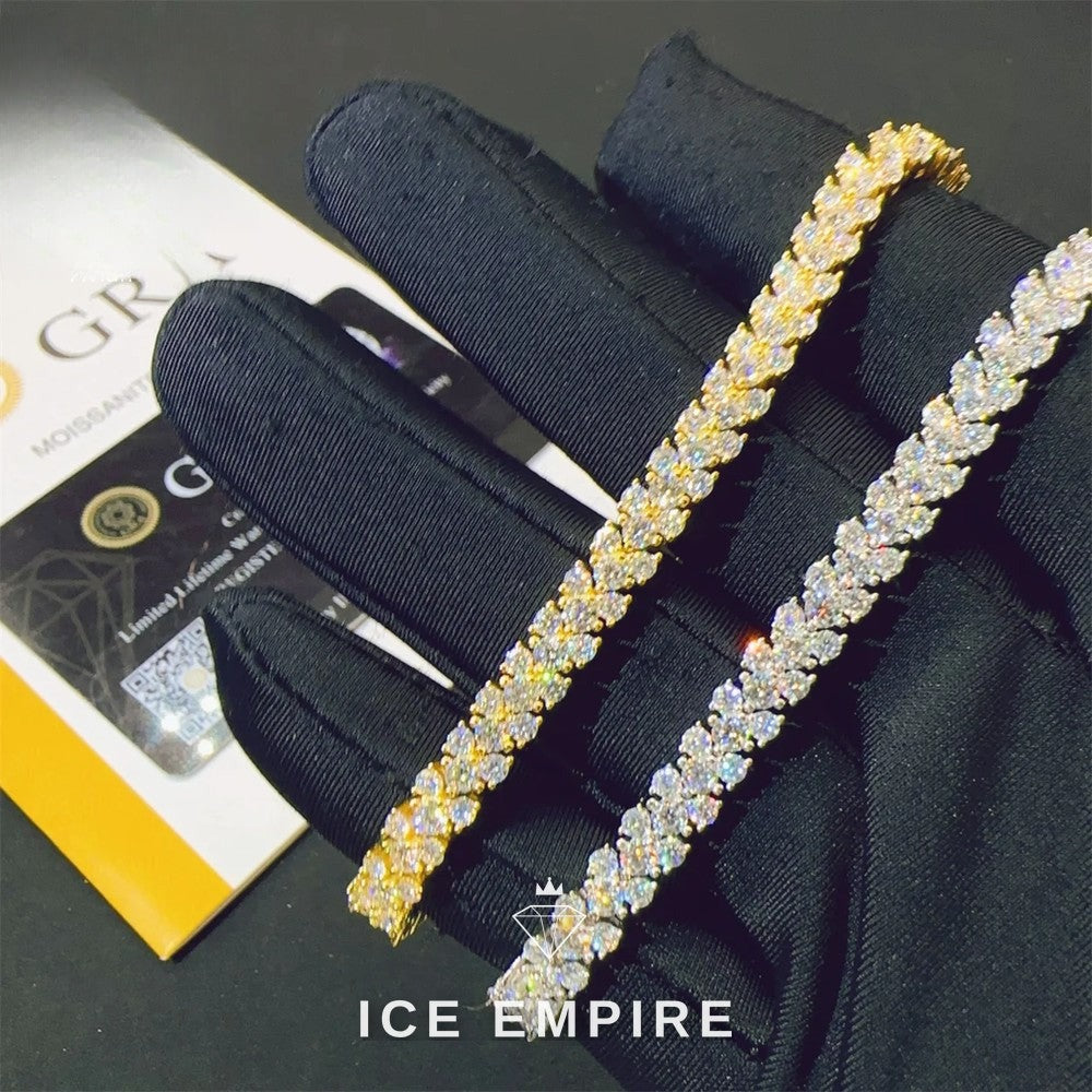 Iced Out 925 Silver Moissanite Tennis Chain