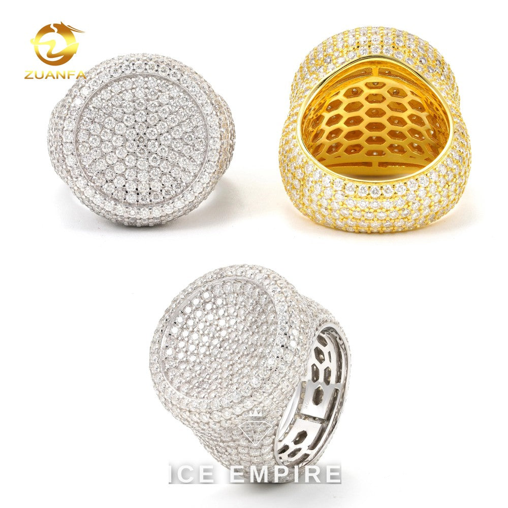 Iced Out Rose Gold Plated Moissanite Ring