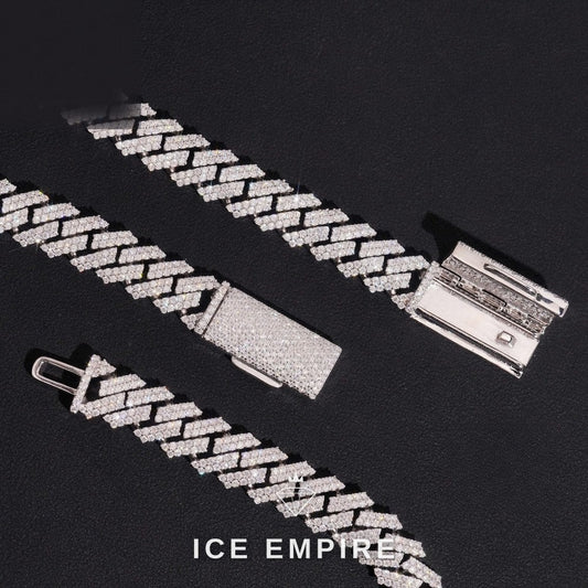 Iced Out 14K Gold Moissanite Cuban Chain