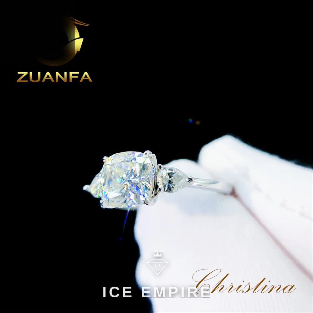 Iced Out Gold Plated Moissanite Wedding Band
