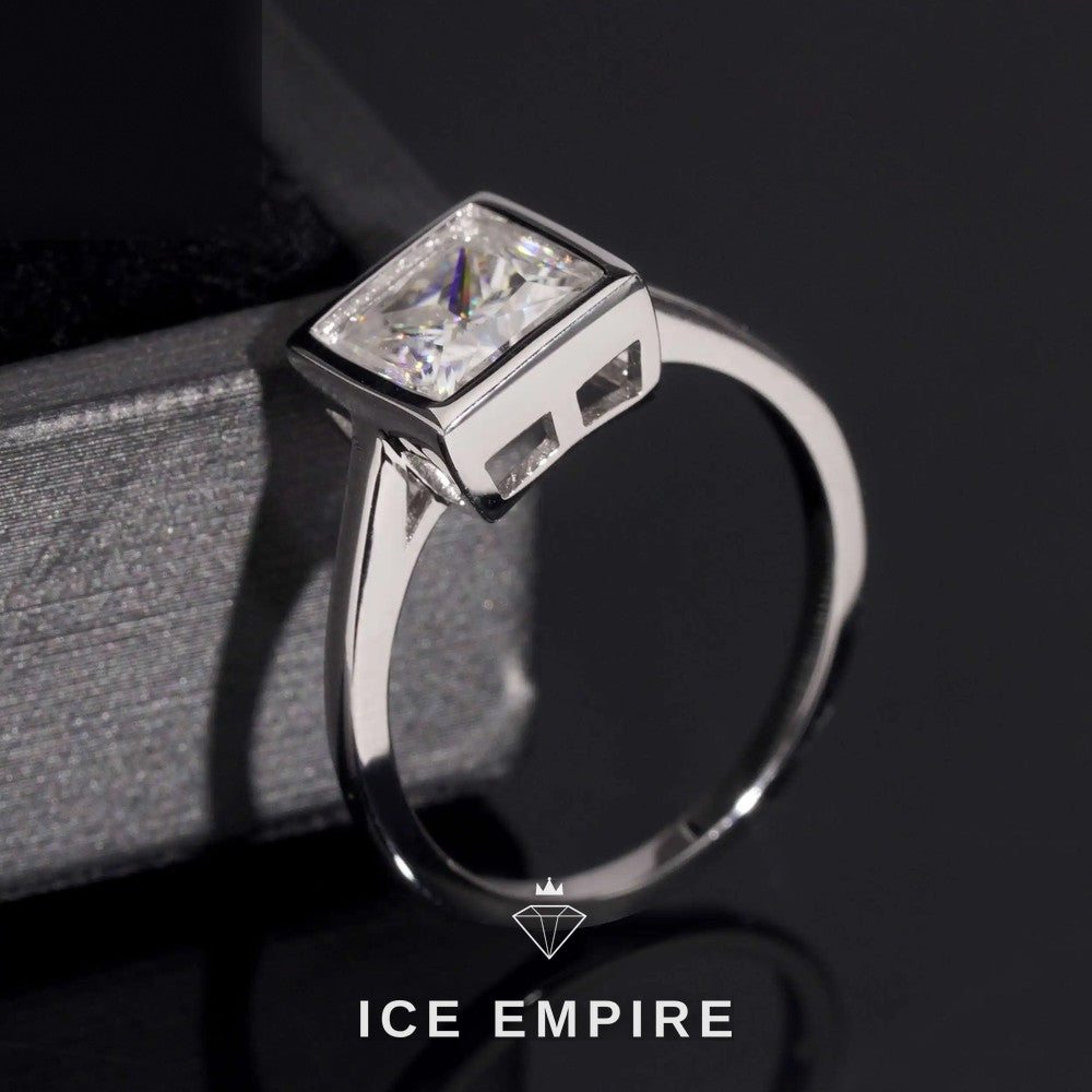 Iced Out 18K Gold Moissanite Wedding Band