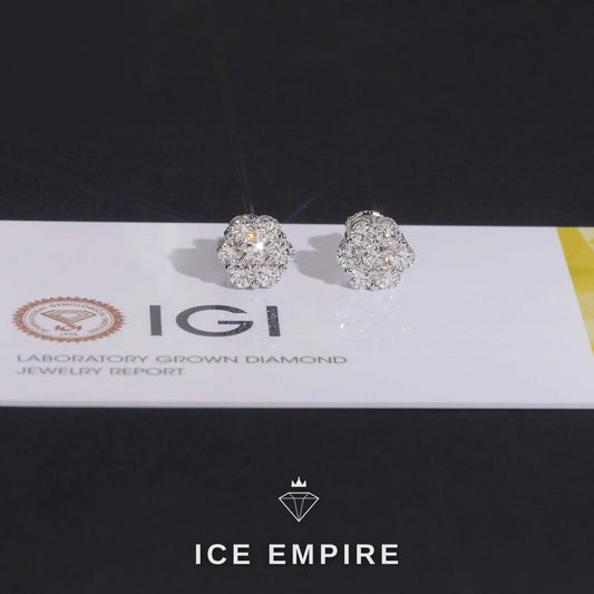 Iced Out Rose Gold Plated Lab Grown Diamond Earrings