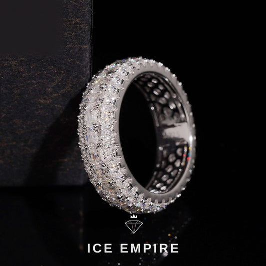 Iced Out 925 Silver Moissanite Ring