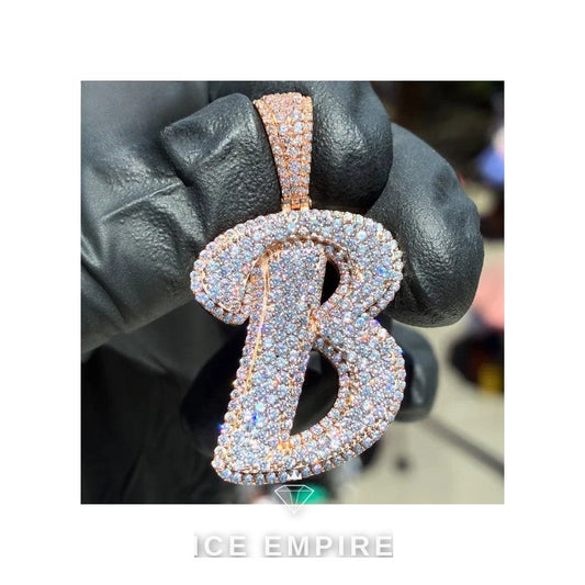 Iced Out Rose Gold Plated Moissanite Pendant