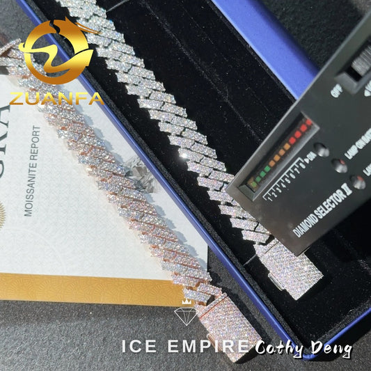 Iced Out Rose Gold Plated Moissanite Cuban Chain