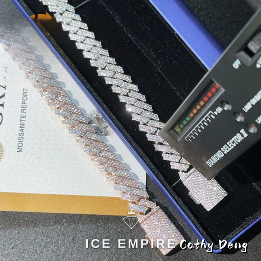 Iced Out Rose Gold Plated Moissanite Cuban Chain