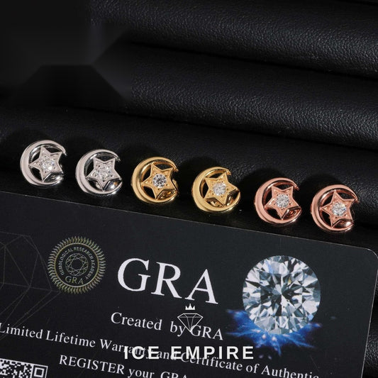 Iced Out 925 Silver Moissanite Earrings