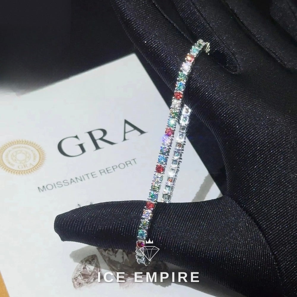 Iced Out 925 Silver Moissanite Tennis Chain