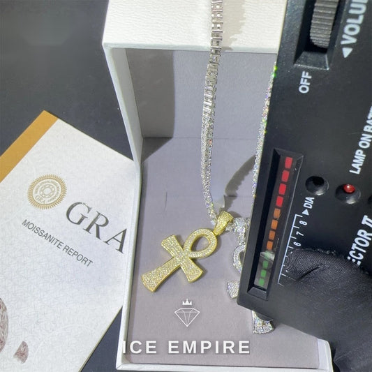 Iced Out Cross 925 Silver Pendant