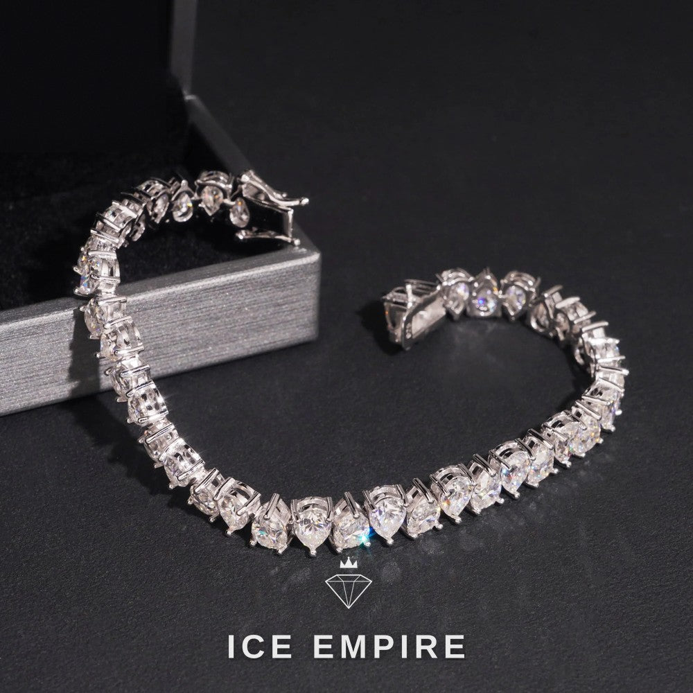 Iced Out 925 Silver Moissanite Tennis Bracelet