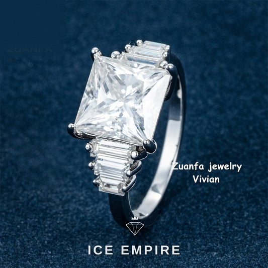 Iced Out 925 Silver Moissanite Ring