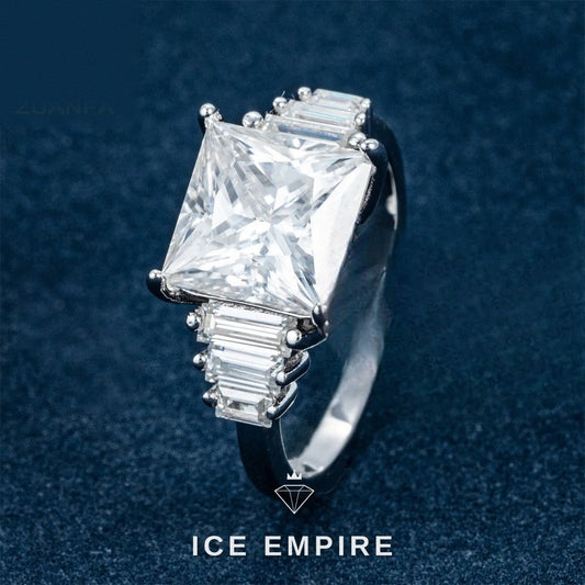 Iced Out 925 Silver Moissanite Ring