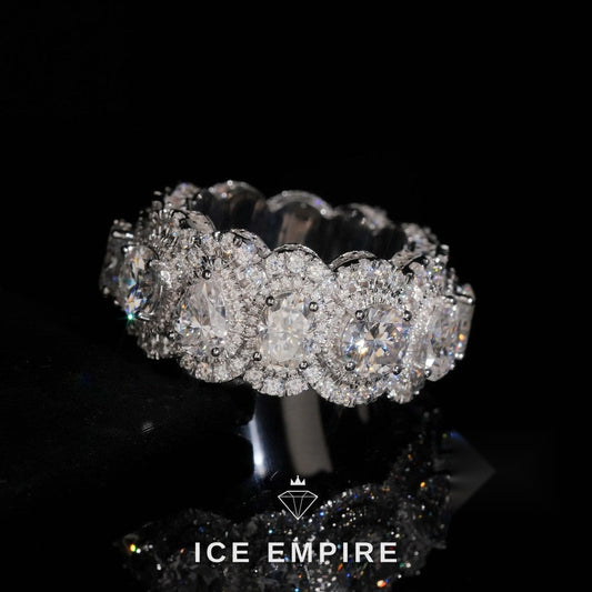 Iced Out 925 Silver Moissanite Ring