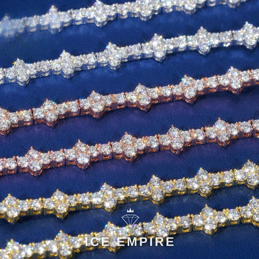 Iced Out Cross Rose Gold Plated Moissanite Cuban Chain