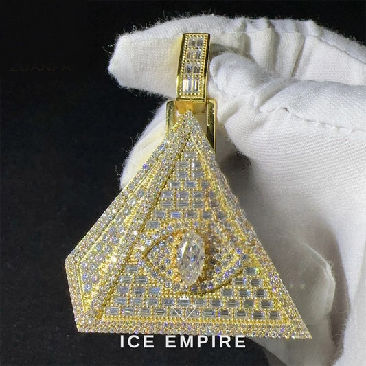 Iced Out Rose Gold Plated Moissanite Pendant
