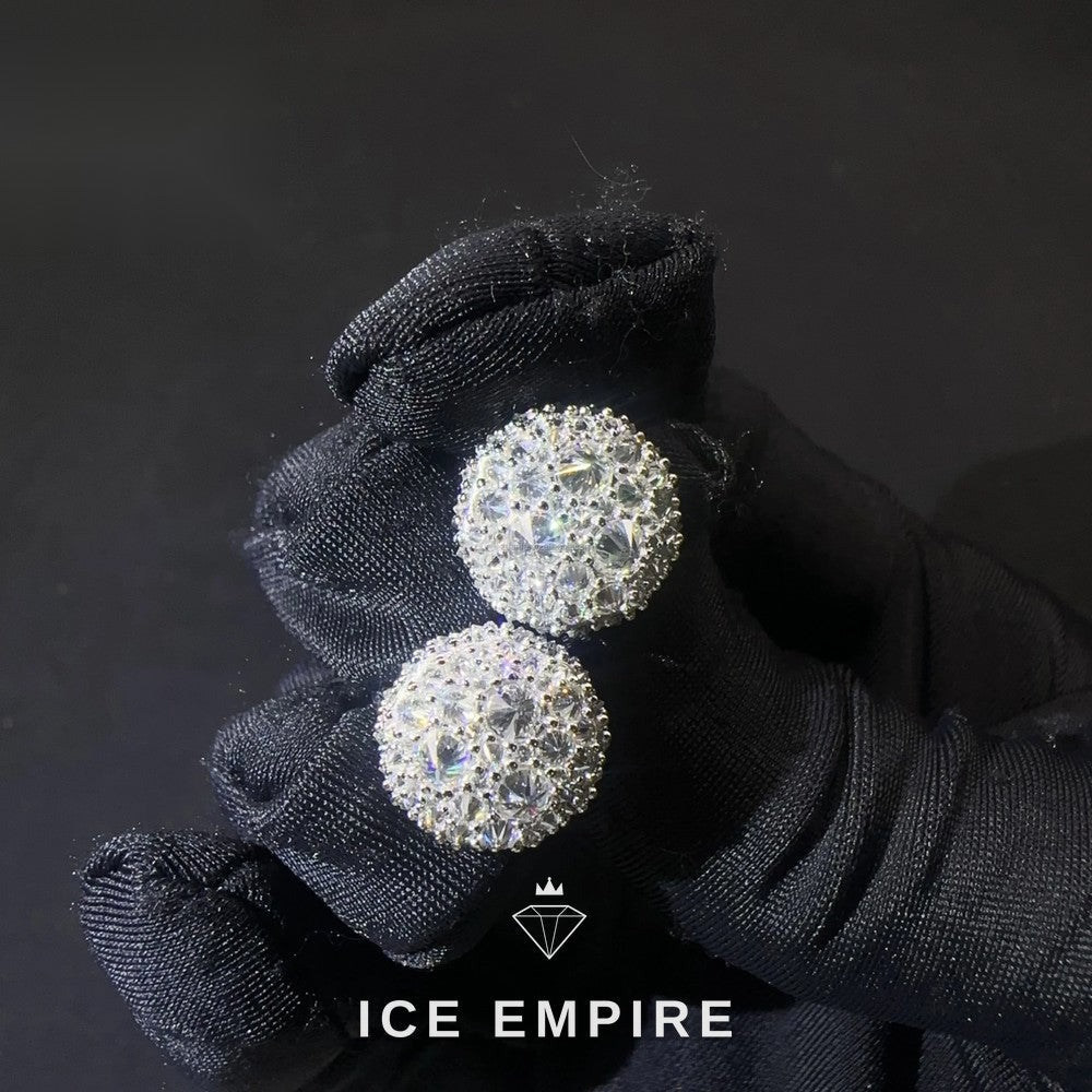 Iced Out 925 Silver Moissanite Stud Earrings