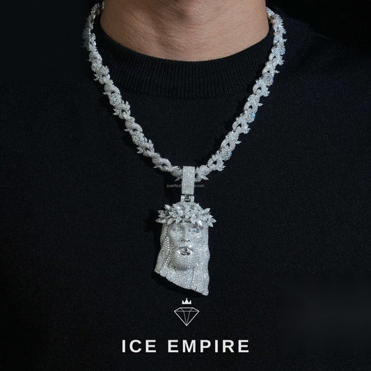Iced Out 925 Silver Moissanite Cuban Chain