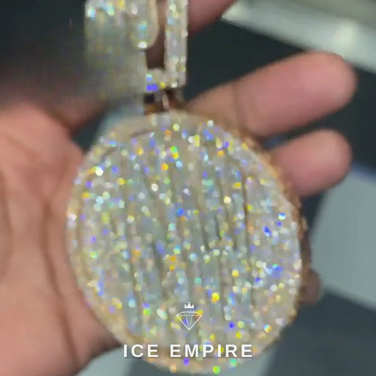 Iced Out Baguette Rose Gold Plated Moissanite Cuban Chain