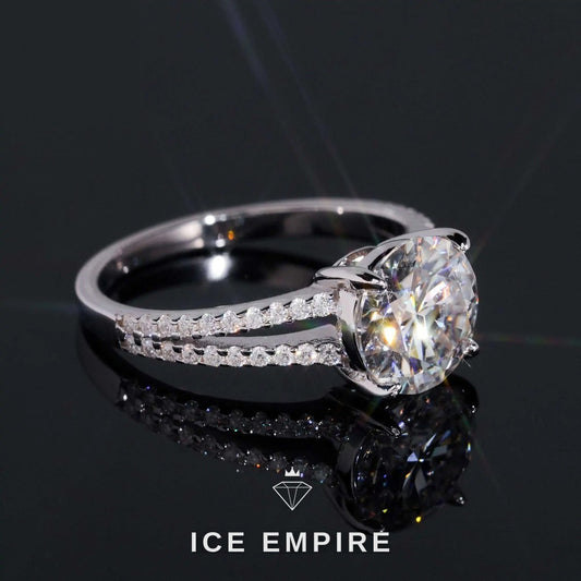 Iced Out Gold Plated Moissanite Engagement Ring