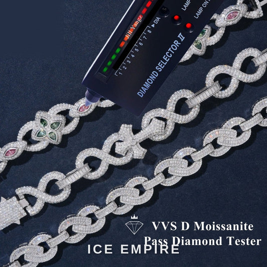 Iced Out Cross Rose Gold Plated Moissanite Cuban Chain