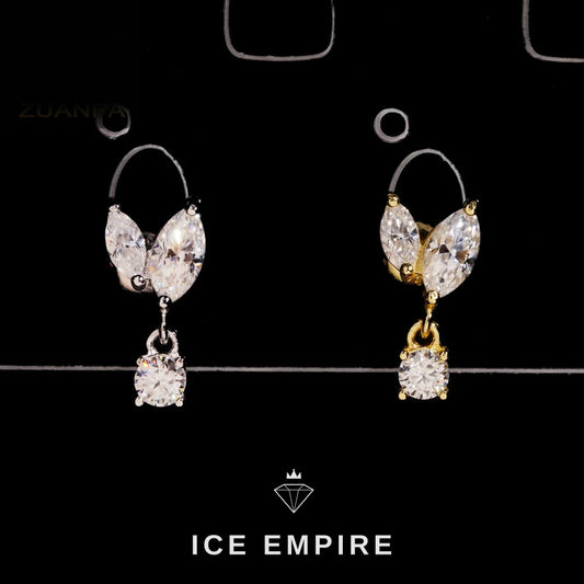 Iced Out 925 Silver Moissanite Earrings