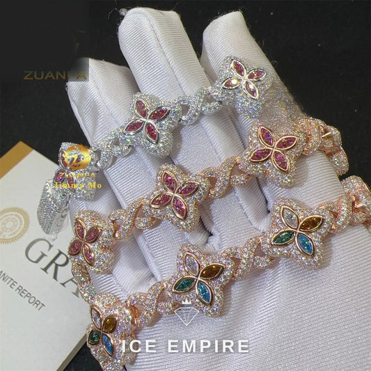 Iced Out 925 Silver Moissanite Cuban Chain