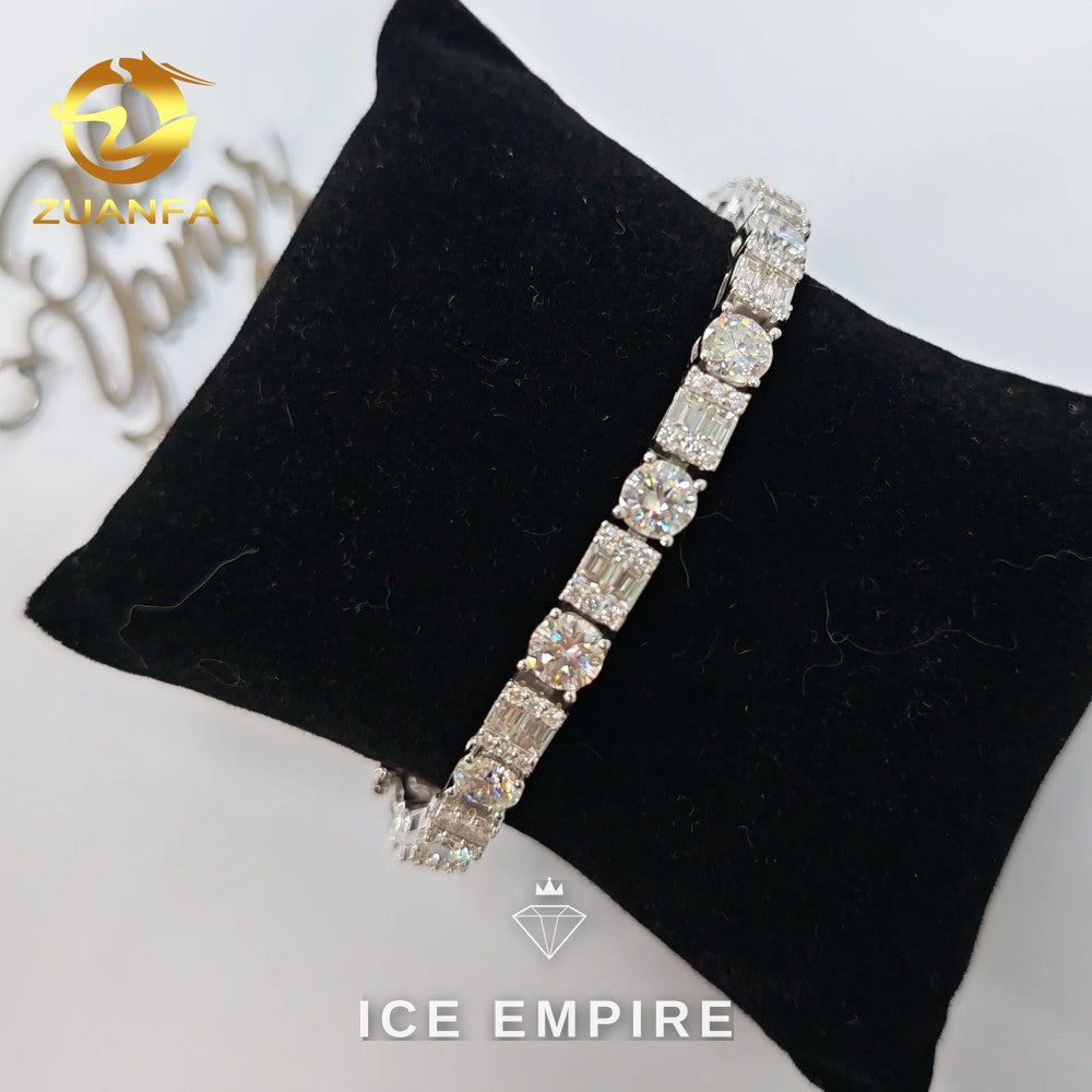 Iced Out Baguette Rose Gold Plated Moissanite Cuban Chain