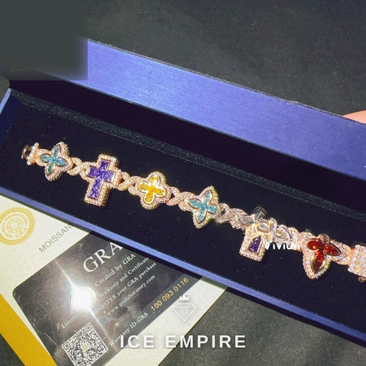 Iced Out 925 Silver Moissanite Cuban Chain