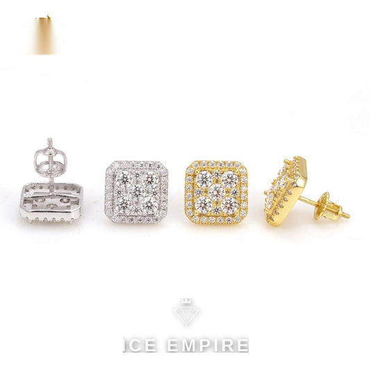 Iced Out Gold Plated Moissanite Earrings