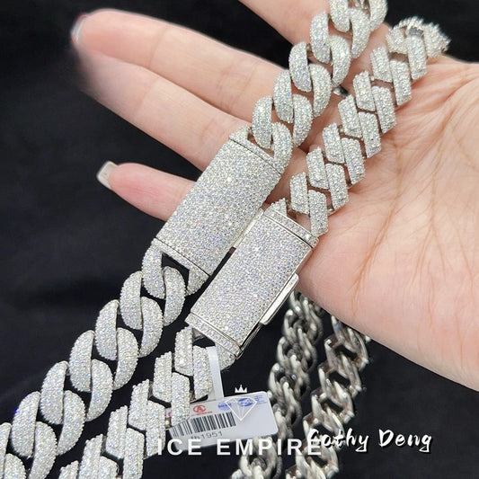 Iced Out Gold Plated Moissanite Cuban Chain