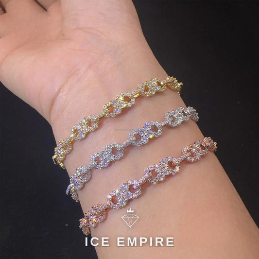 Iced Out 925 Silver Moissanite Bracelet