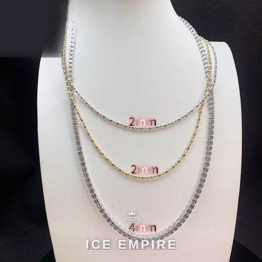 Iced Out Rose Gold Plated Moissanite Rope Chain