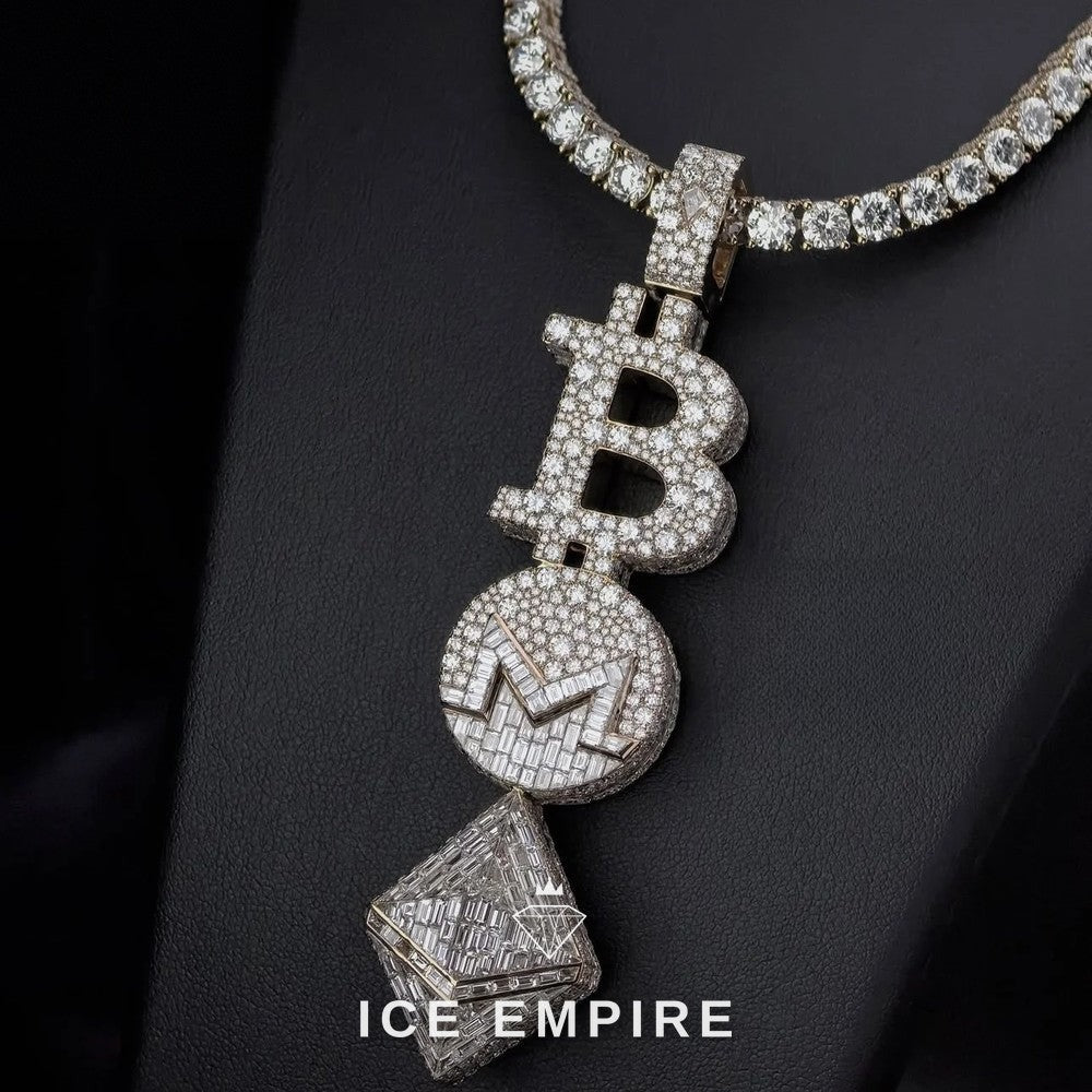Iced Out Rose Gold Plated Moissanite Pendant