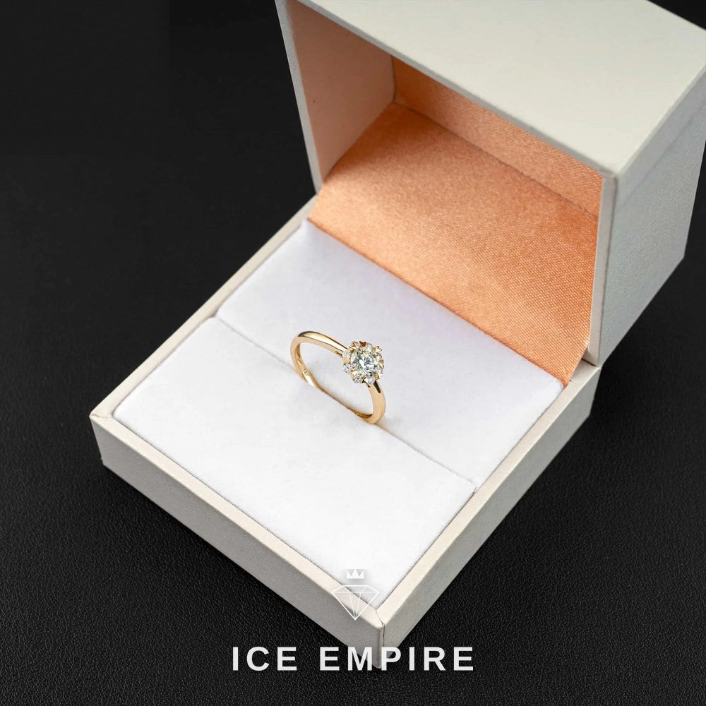 Iced Out Gold Plated Engagement Ring