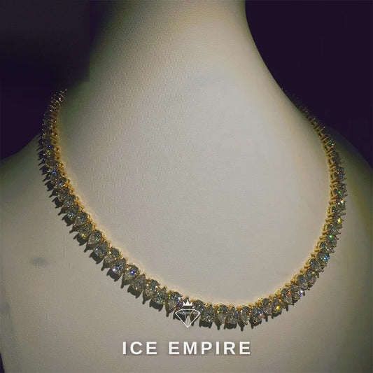 Iced Out Cross Rose Gold Plated Moissanite Cuban Chain
