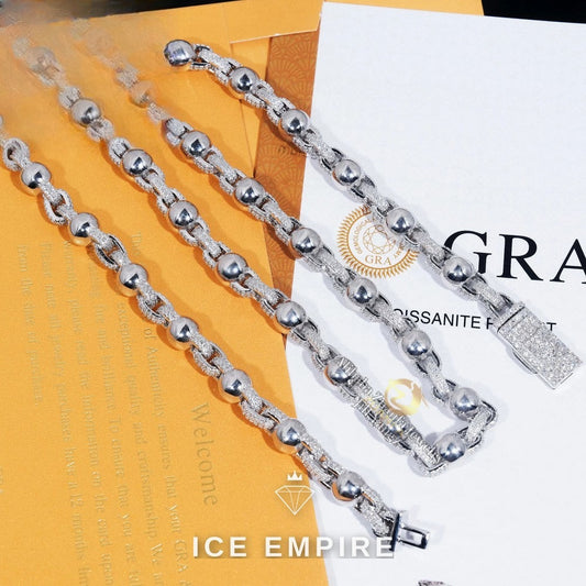 Iced Out Rose Gold Plated Moissanite Cuban Chain