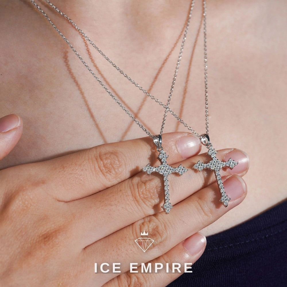Iced Out Cross Gold Plated Pendant