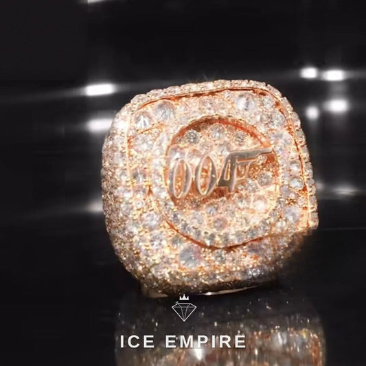 Iced Out Rose Gold Plated Moissanite Ring