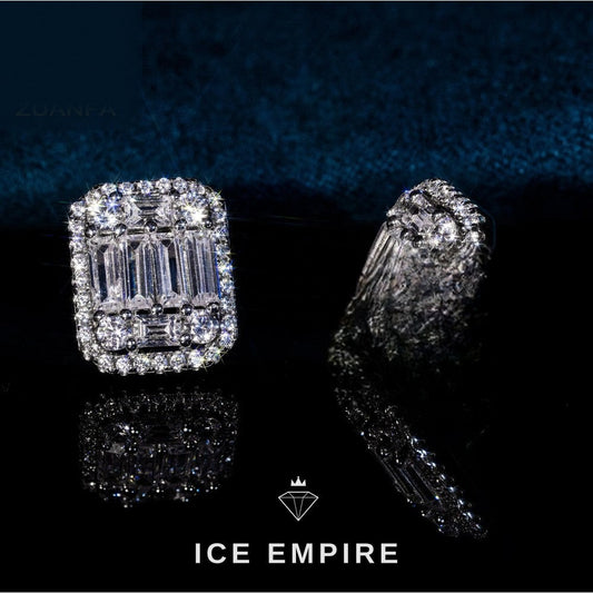 Iced Out 925 Silver Moissanite Earrings