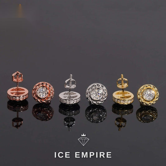 Iced Out 925 Silver Moissanite Stud Earrings