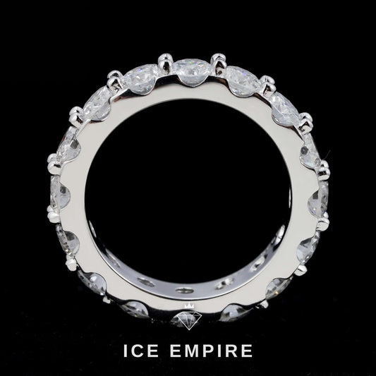 Iced Out 925 Silver Lab Grown Diamond Wedding Band