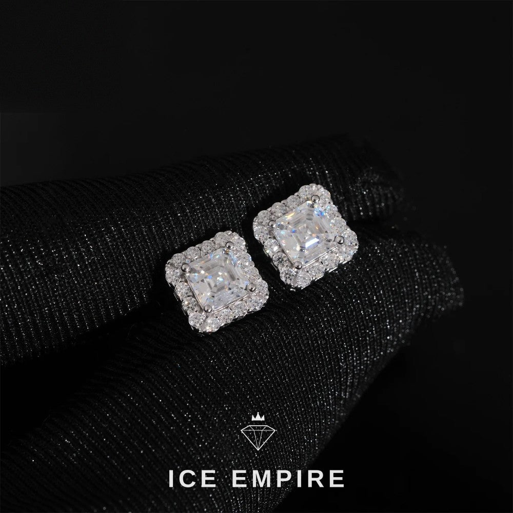 Iced Out Rose Gold Plated Moissanite Earrings