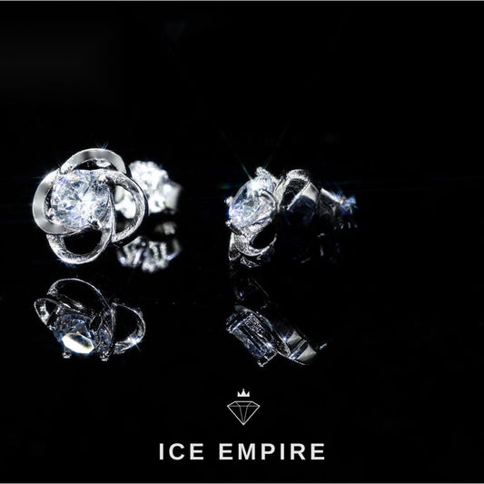 Iced Out Rose Gold Plated Moissanite Earrings