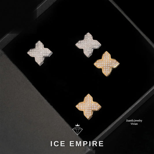Iced Out 925 Silver Moissanite Earrings