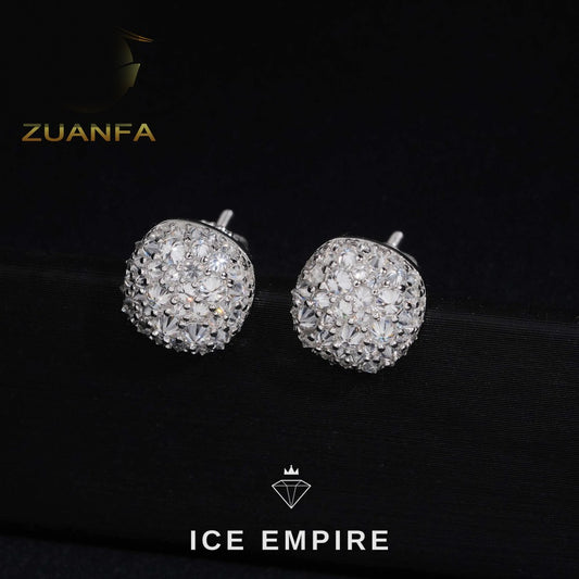 Iced Out 925 Silver Moissanite Stud Earrings