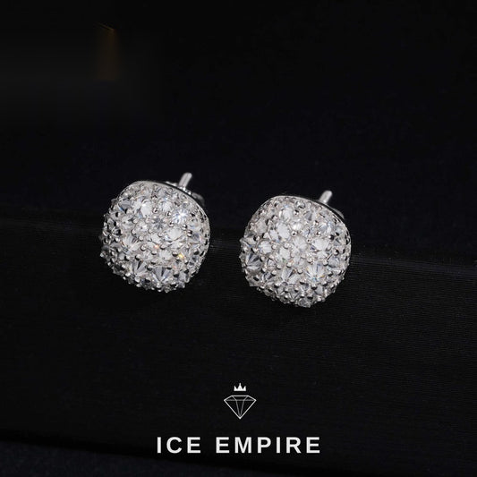 Iced Out 925 Silver Moissanite Stud Earrings