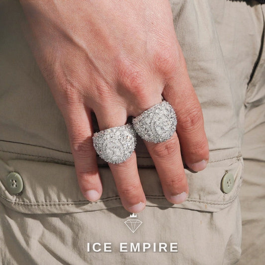 Iced Out Cluster 925 Silver Moissanite Ring