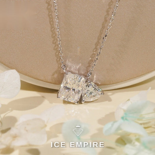 Iced Out Heart 925 Silver Moissanite Pendant
