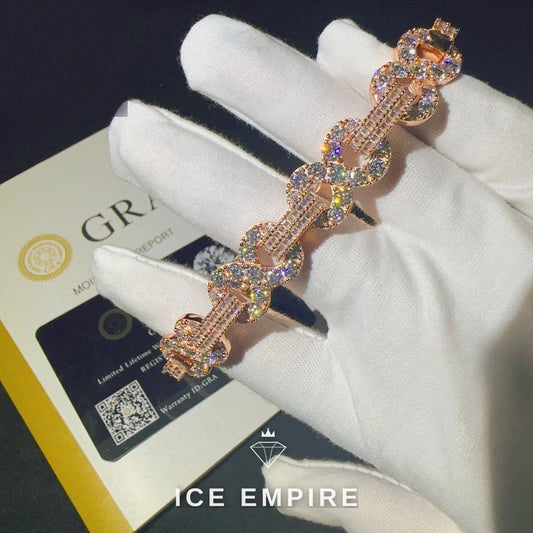 Iced Out Rose Gold Plated Moissanite Cuban Chain